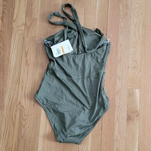 Becca by Rebecca Virtue Fine Line Tessa Crossover High Neck One-Piece Size Small - Picture 3 of 16